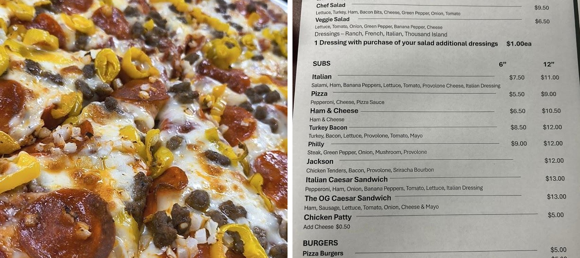 Dunns pizza Menu