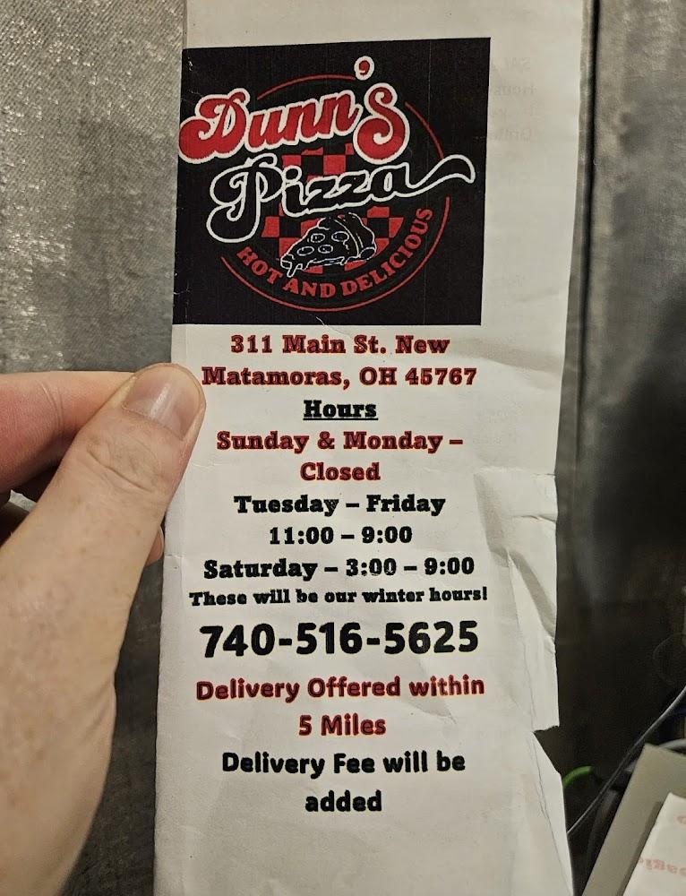 Dunns pizza Menu image 2